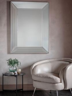 Gallery Direct Ferrara Rectangular Bevelled Glass Frame Wall Mirror, 121 x 90.5cm, Silver - view 2, Silver