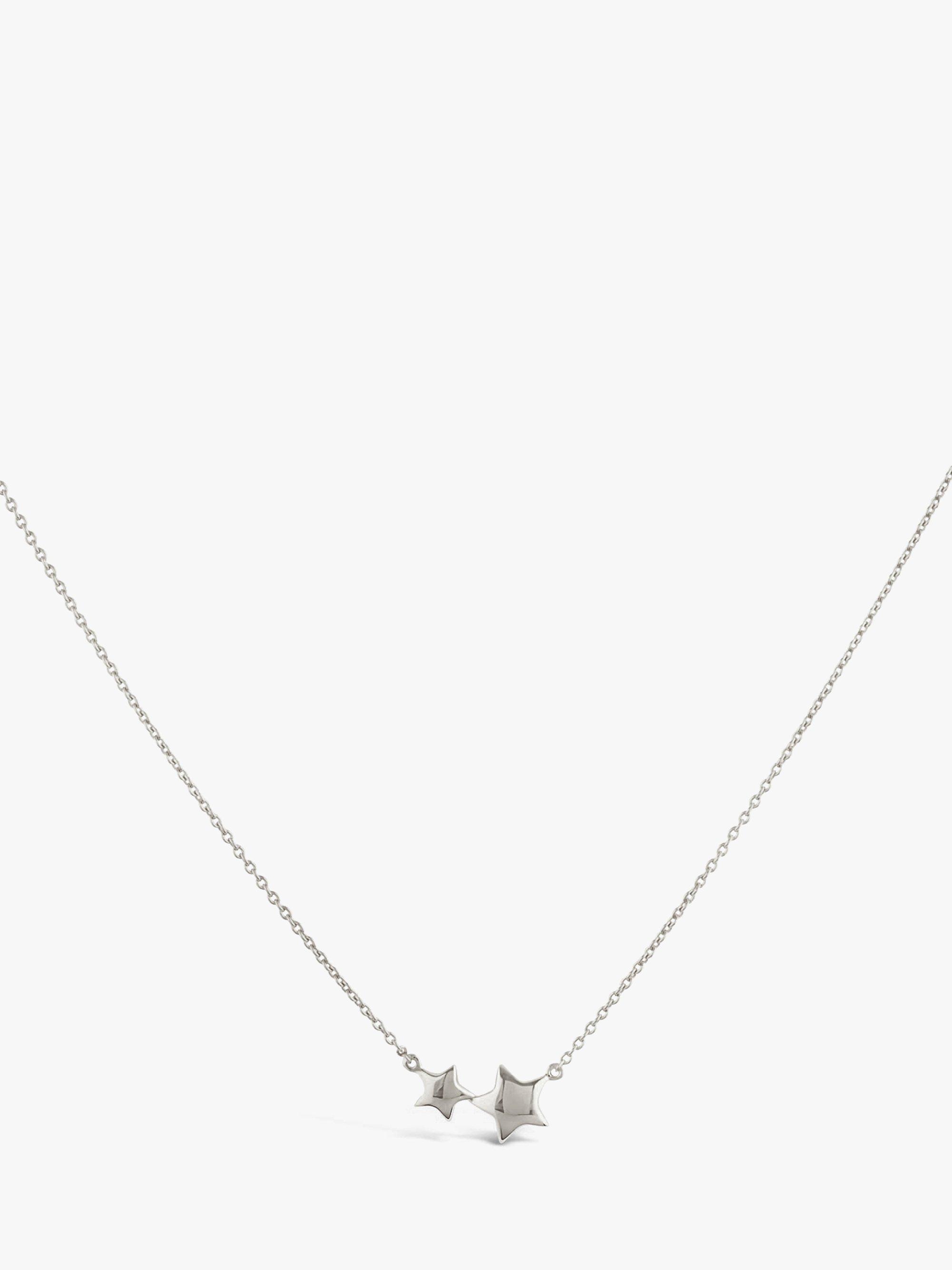 Dinny Hall Bijou Double Star Pendant Necklace, Silver