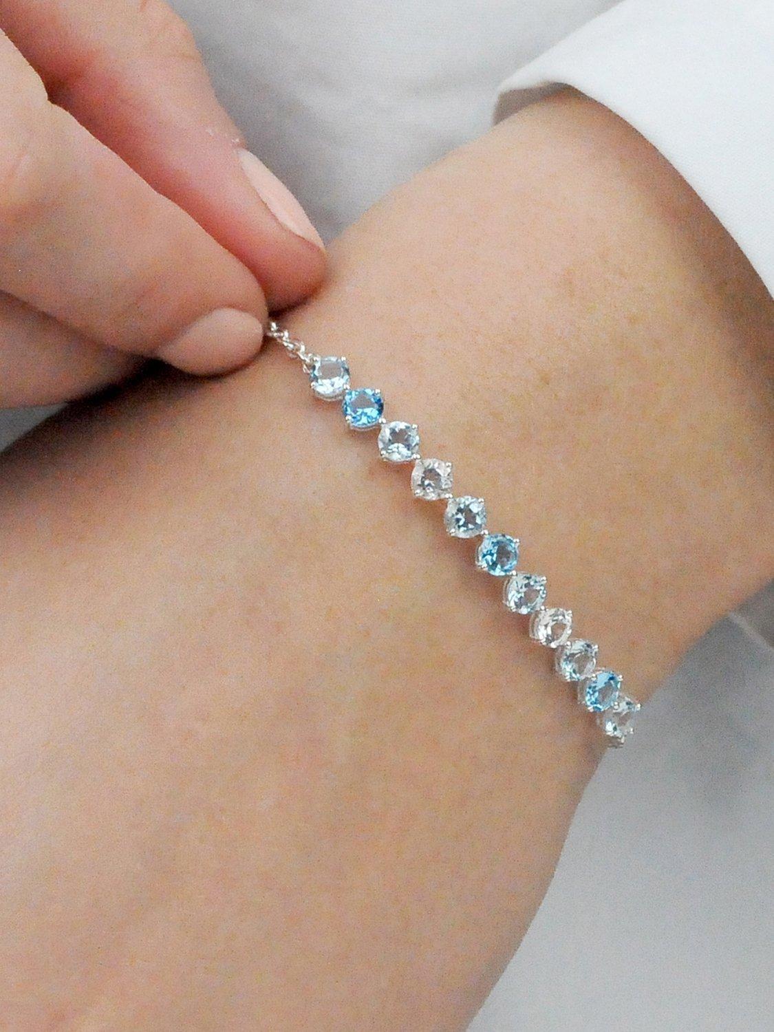 Product image 3 of 3, which shows Dinny Hall Gem Drop Topaz Bar Bracelet, Silver