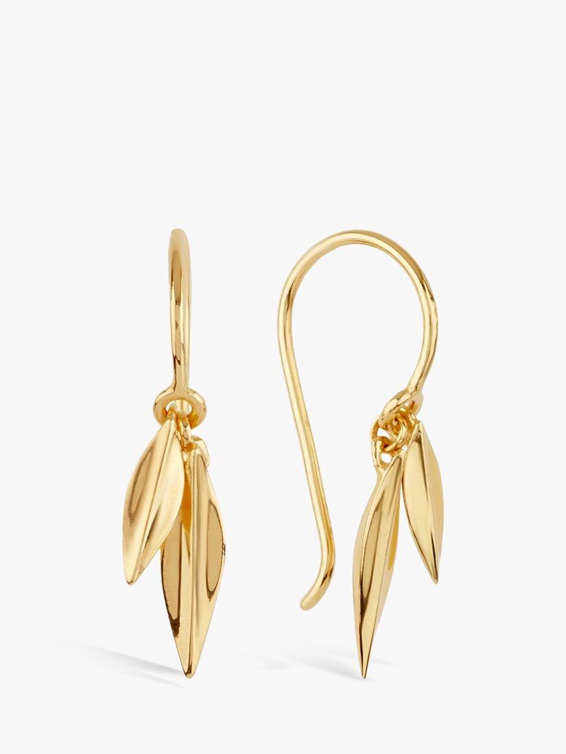 Product image 1 of 2, which shows Dinny Hall Lotus Double Leaf Drop Earrings, Gold