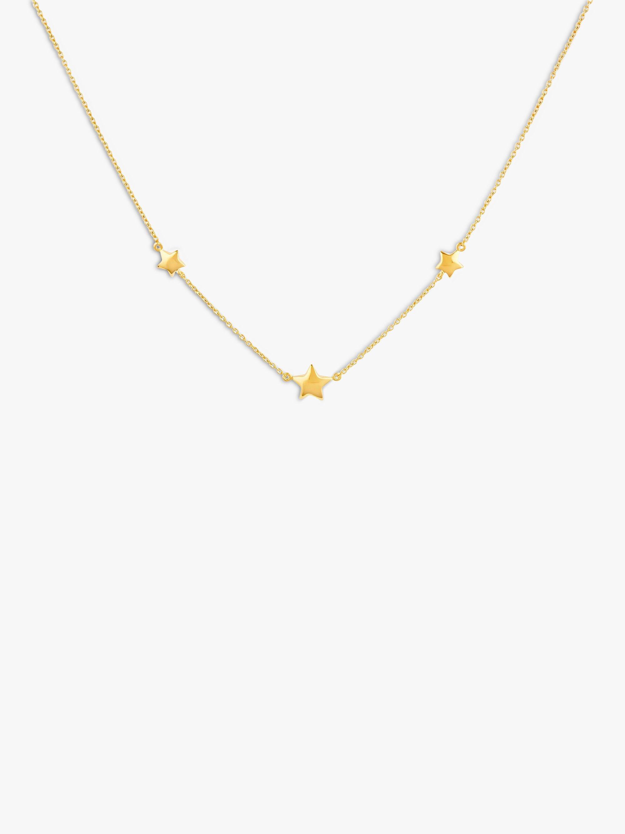 Dinny Hall Bijou Three Star Chain Necklace, Gold