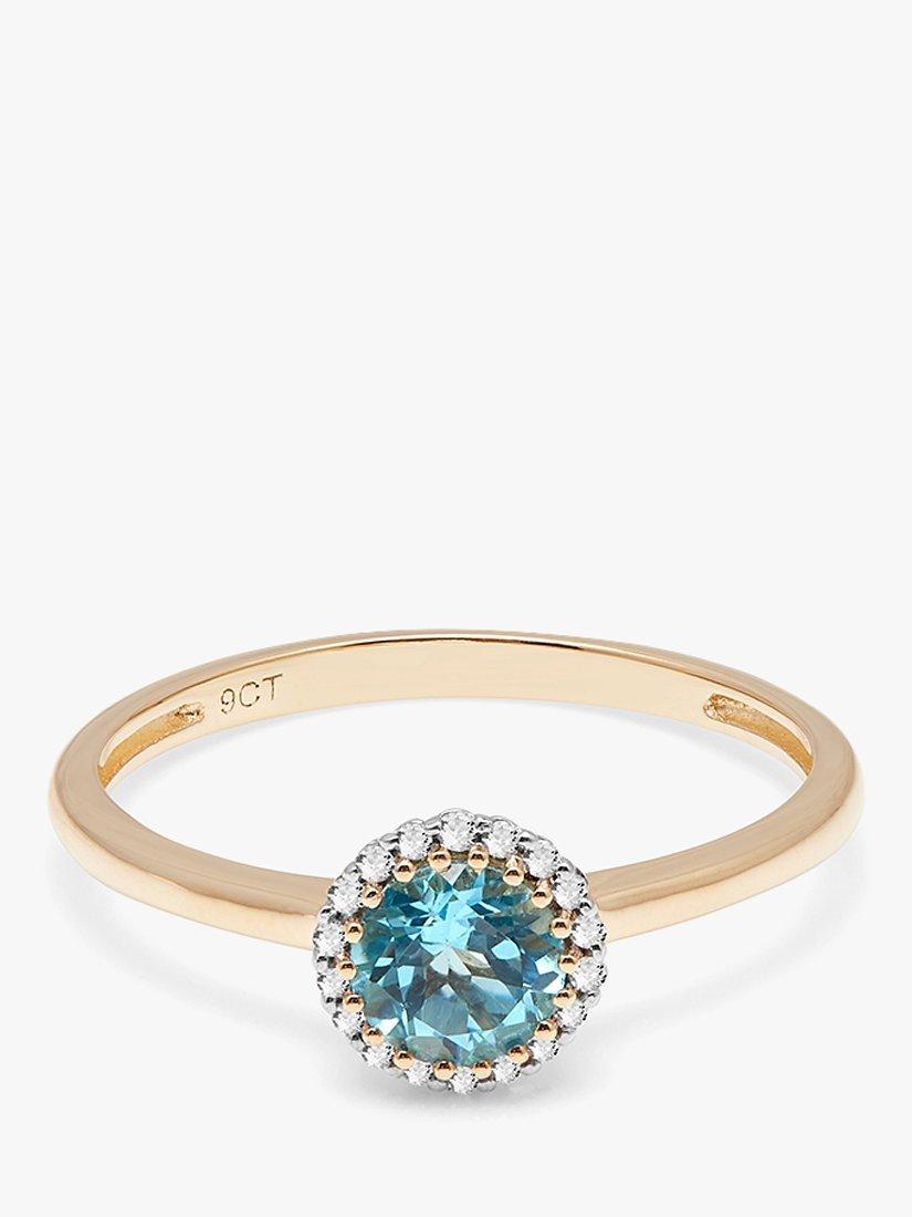 A B Davis 9ct Gold Topaz and Diamond Engagement Ring, Gold