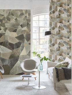 Designers Guild Geo Moderne Furnishing Fabric, Pewter - view 2, Pewter