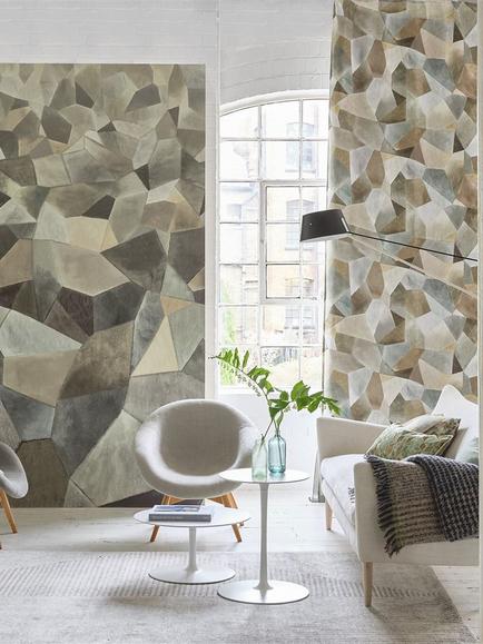 Designers Guild Geo Moderne Furnishing Fabric, Pewter - view 2, Pewter
