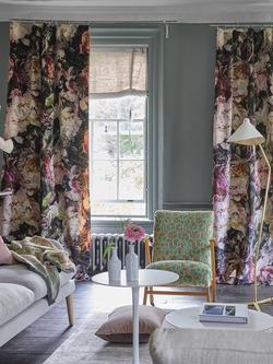 Designers Guild Fleur de Nuit Furnishing Fabric - view 2, Noir