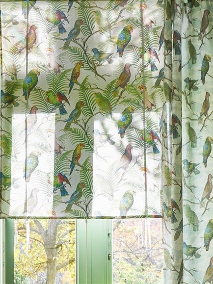 Designers Guild Parrot and Palm Furnishing Fabric - view 2, Azure