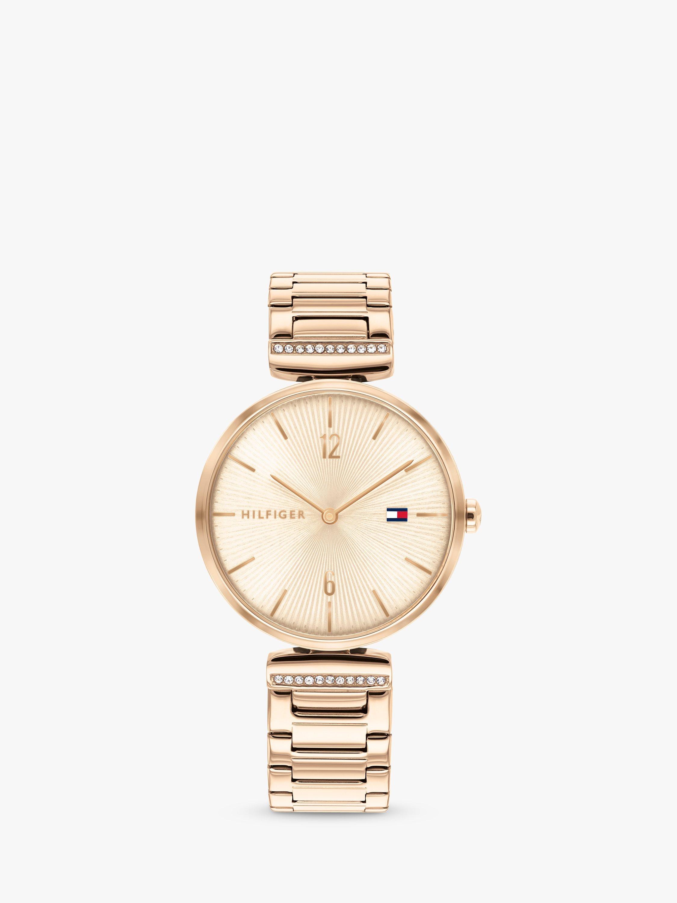 Tommy Hilfiger Women's Crystal Bracelet Strap Watch, Gold 1782271