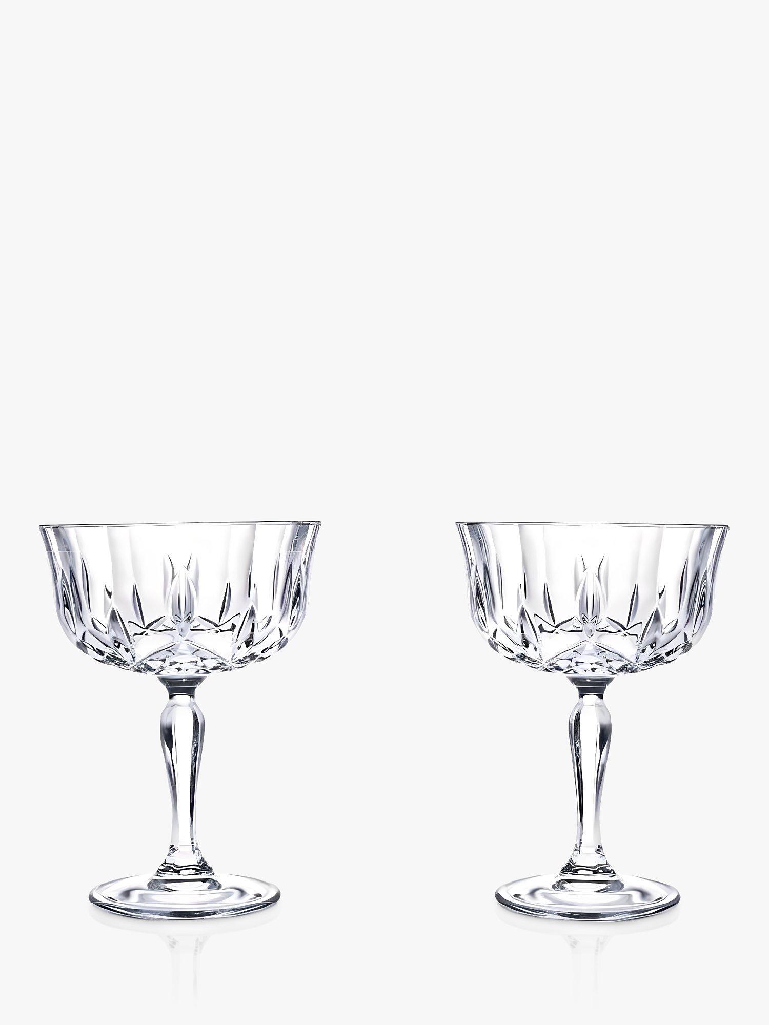 John Lewis ANYDAY Paloma Opera Crystal Glass Champagne Saucers, Set of 2, 245ml, Clear