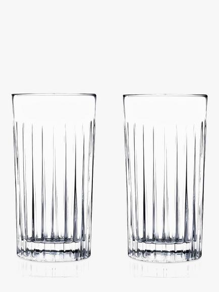 John Lewis Paloma Timeless Crystal Glass Highballs, Set of 2, 443ml, Clear, 