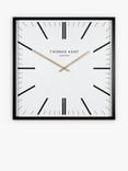 Thomas Kent Garrick Square Analogue Wall Clock, 40cm, Black/White