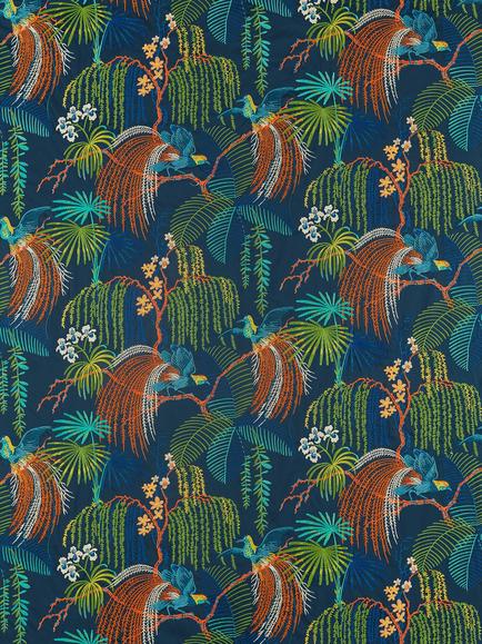 Sanderson Rainforest Embroidery Furnishing Fabric, Tropical Night