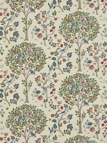 Morris & Co. Kelmscott Tree Furnishing Fabric, Woad/Rose