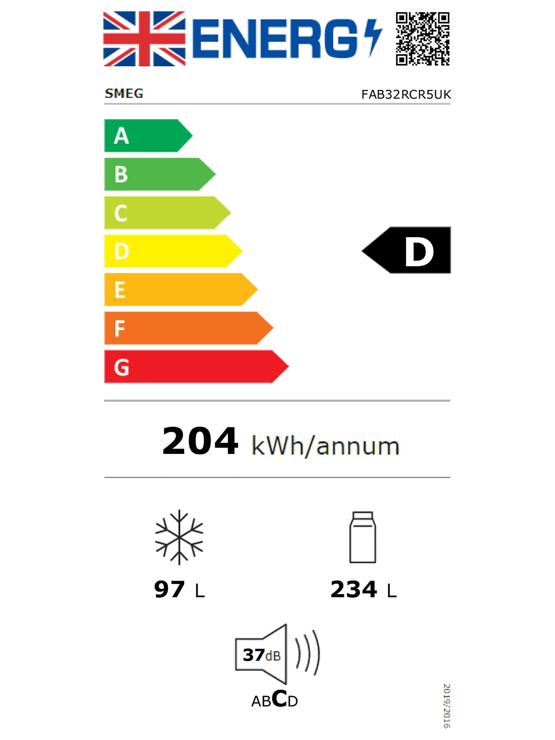 This item is rated D for energy efficiency on a scale from A (most efficient) to G (least efficient).