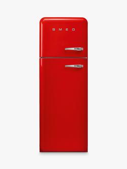 Smeg 50's Style FAB30L Freestanding 70/30 Fridge Freezer, Left-Hand Hinge, Red