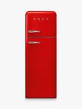 Smeg 50's Style FAB30R Freestanding 70/30 Fridge Freezer, Right-Hand Hinge, Red