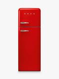 Smeg 50's Style FAB30R Freestanding 70/30 Fridge Freezer, Right-Hand Hinge, Red