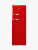 Smeg 50's Style FAB30R Freestanding 70/30 Fridge Freezer, Right-Hand Hinge, Red