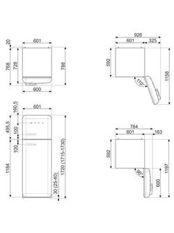 Smeg 50's Style FAB30L Freestanding 70/30 Fridge Freezer, Left-Hand Hinge - view 2, Cream