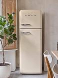 Smeg 50's Style FAB30R Freestanding 70/30 Fridge Freezer, Right-Hand Hinge, Cream