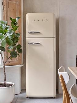 Smeg 50's Style FAB30R Freestanding 70/30 Fridge Freezer, Right-Hand Hinge, Cream - view 2, Cream