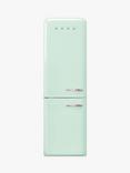 Smeg 50's Style FAB32L Freestanding 60/40 Fridge Freezer, Left-Hand Hinge, Pastel Green