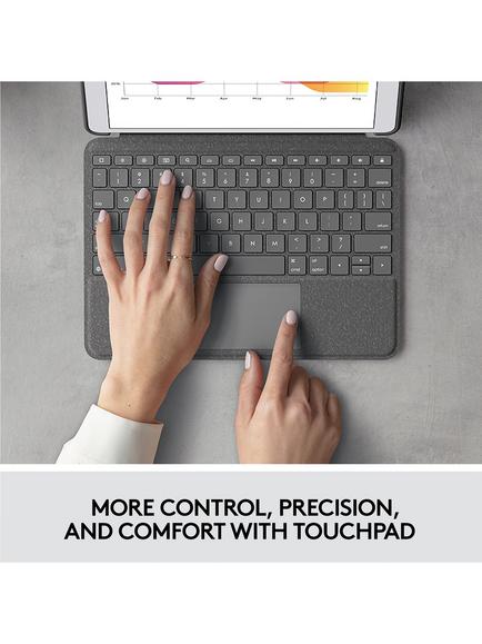 Logitech Combo Touch, Full-Size Backlit Keyboard Cover for iPad 10.2" - view 2, Grey