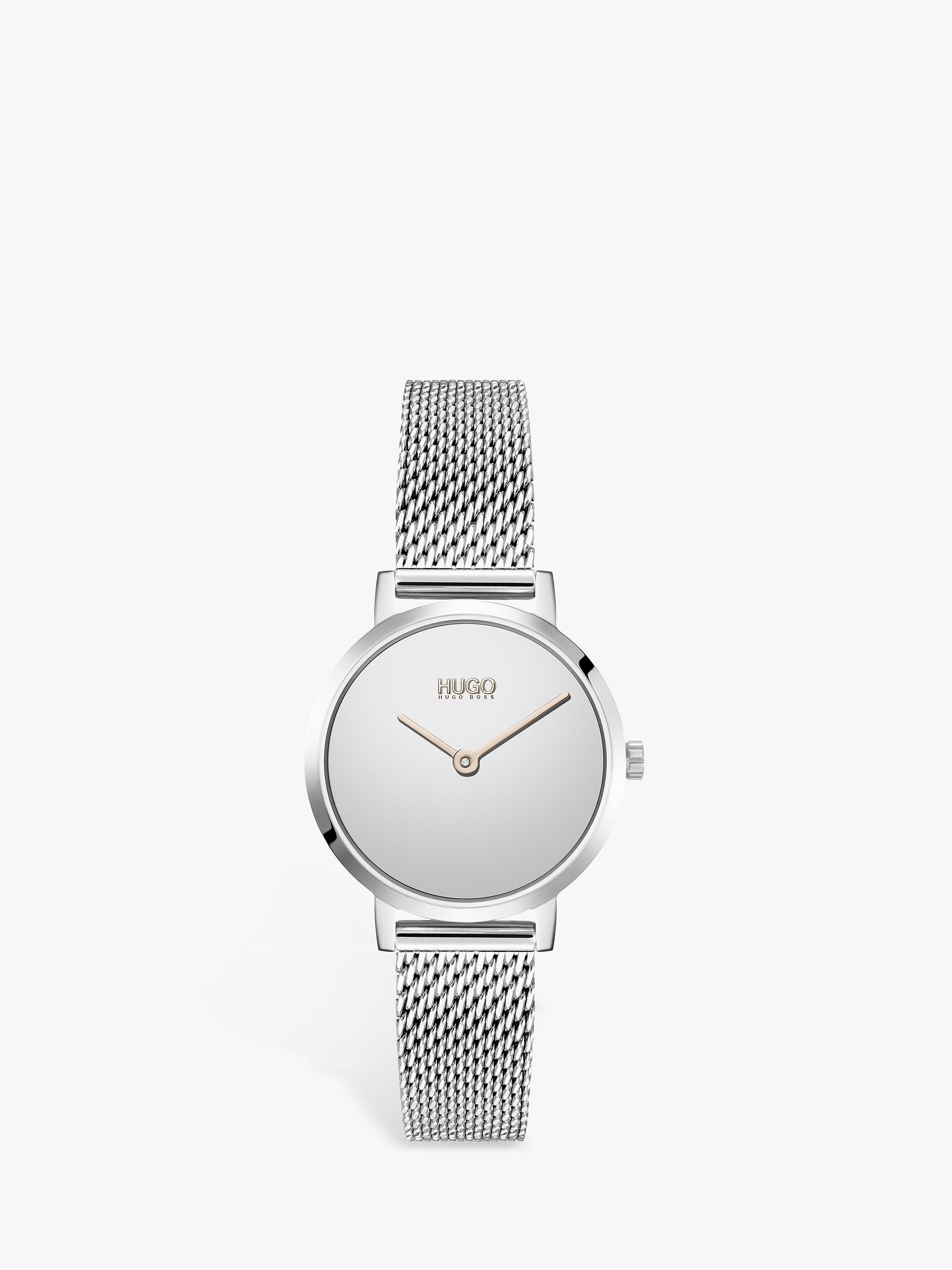 HUGO Women's Cherish Mesh Bracelet Strap Watch, Silver 1540084