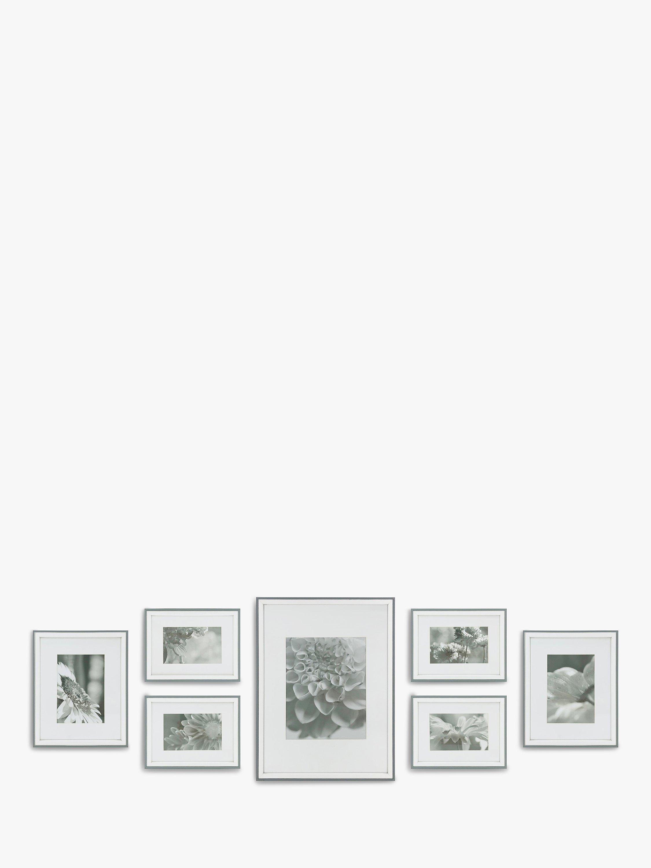 Gallery Perfect Multi-aperture Photo Frame Set, 7 Photo, Grey/White