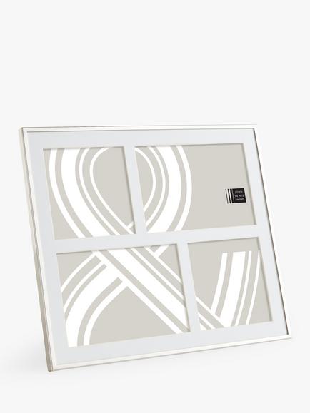John Lewis Daya Multi-aperture Photo Frame, 4 Photo, Silver Plated, Silver Plated