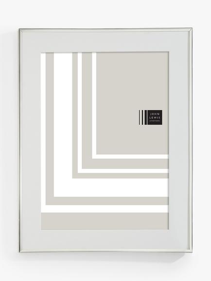 John Lewis Daya Poster Frame & Mount, Silver Plated, Silver Plated
