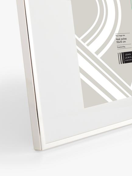 John Lewis Daya Multi-aperture Photo Frame, 3 Photo, 4 x 6" (10 x 15cm), Silver Plated - view 2, Silver Plated