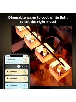 Philips Hue White Ambiance Wireless Lighting Smart LED Light Bulb with Bluetooth, 5.2W B39 E14 Small Edison Screw Bulb, Pack of 2 - view 2, White