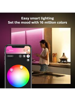 Philips Hue White and Colour Ambiance Smart Lighting Adjustable Colour Changing LED Lightstrip Plus with Bluetooth, 20W, 2 Metres & LED Lightstrip Extension with Bluetooth, 11.5W, 1 Metre - view 2, Multi