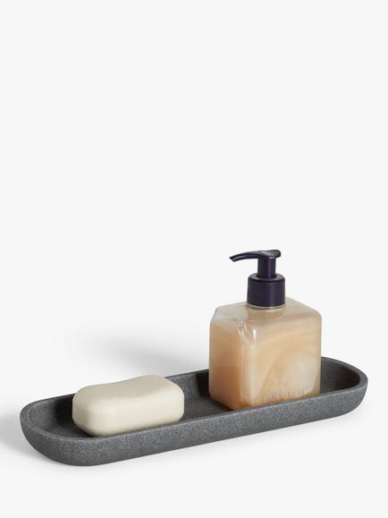 John Lewis Drift Bathroom Tray - view 2, Grey