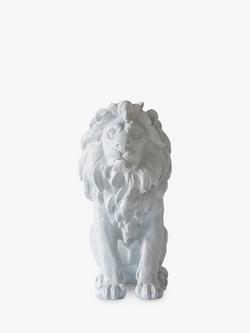 John Lewis Sitting Lion Garden Sculpture, H24cm, White, White