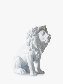 John Lewis Sitting Lion Garden Sculpture, H24cm, White - view 2, White
