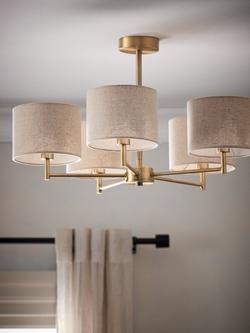 John Lewis Blakely Ceiling Light - view 2, Antique Brass