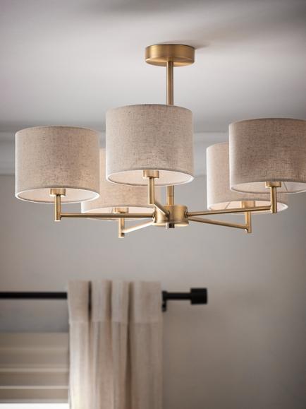 John Lewis Blakely Ceiling Light - view 2, Antique Brass