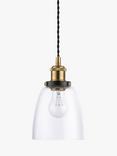 John Lewis Glass Ceiling Light, Clear/Brass