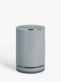 John Lewis Block Stripe Bathroom Bin, Grey
