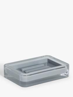 John Lewis Block Stripe Soap Dish, Grey