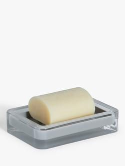 John Lewis Block Stripe Soap Dish - view 2, Grey