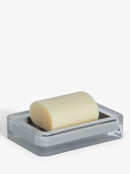 John Lewis Block Stripe Soap Dish - view 2, Grey
