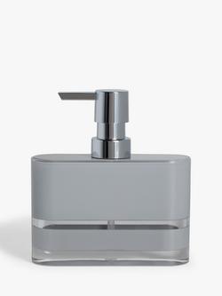 John Lewis Block Stripe Soap Dispenser, Grey