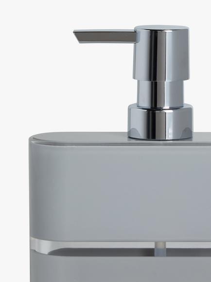 John Lewis Block Stripe Soap Dispenser - view 2, Grey