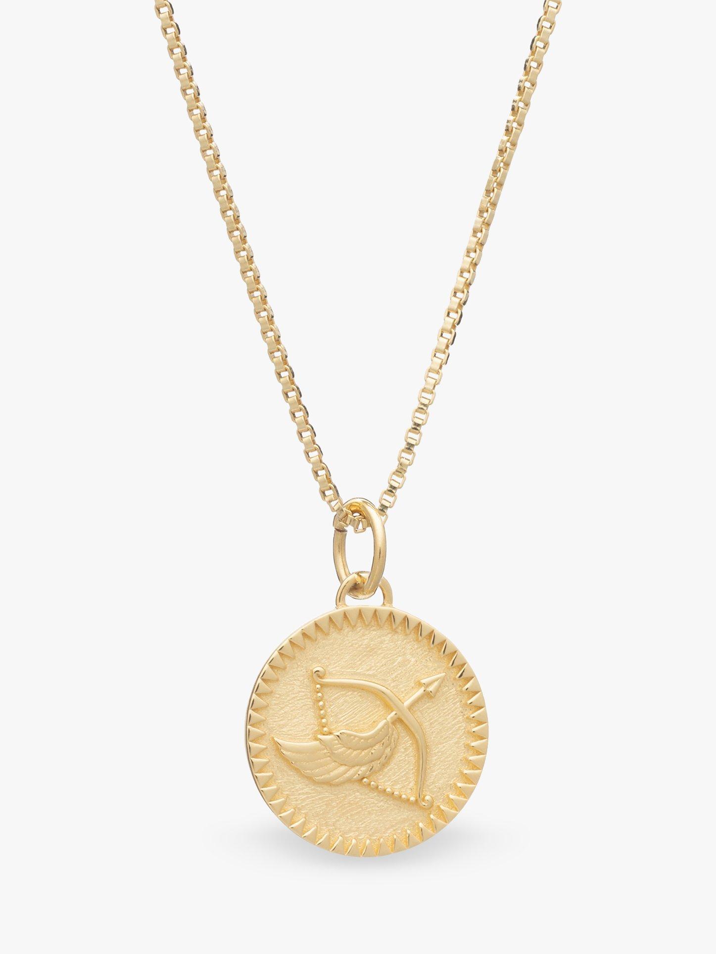 Rachel Jackson London Zodiac Pendant Necklace, Gold/Sagittarius