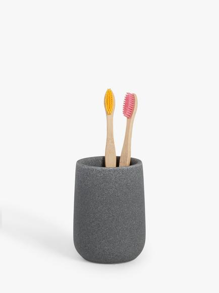 John Lewis Drift Bathroom Tumbler - view 2, Grey