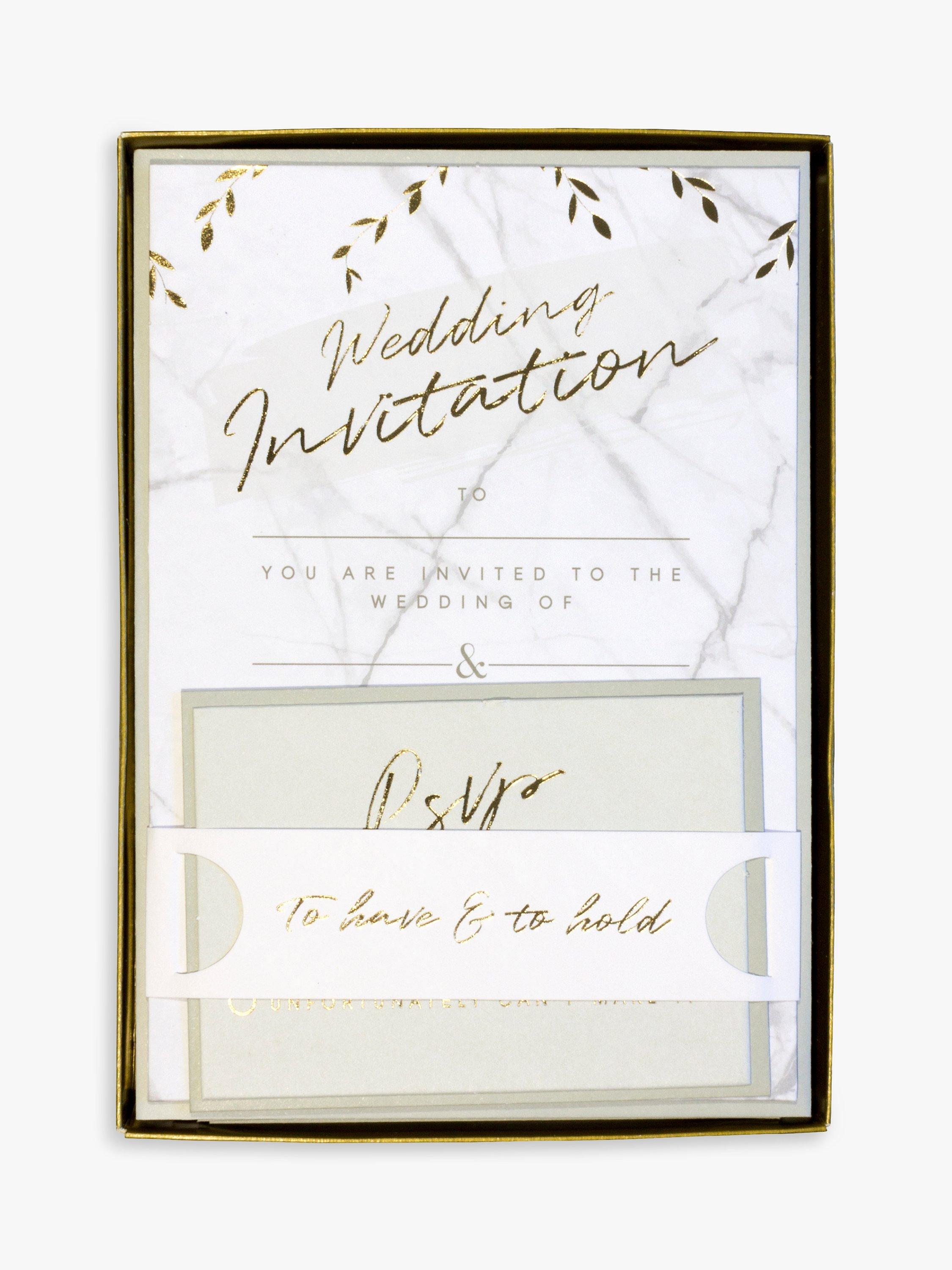 John Lewis Marble Wedding Invitations, Pack of 10