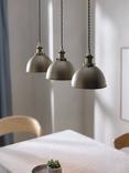 John Lewis Baldwin 3 Pendant Diner Ceiling Light, Antique Brass