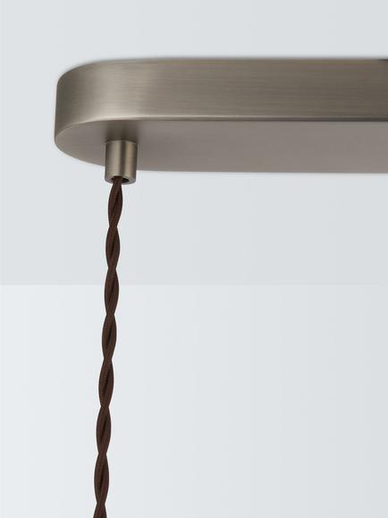John Lewis Baldwin 3 Pendant Over Diner Ceiling Light - view 2, Pewter/Copper